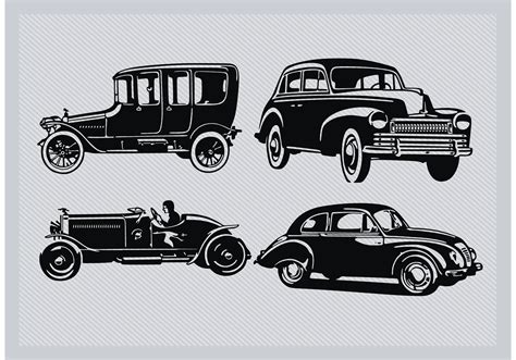 Vintage Car Silhouette Pack Download Free Vector Art Stock Graphics