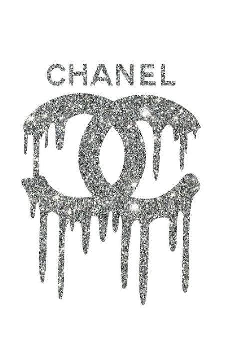 The Chanel Logo Is Covered In Silver Glitter And Has Dripping Letters