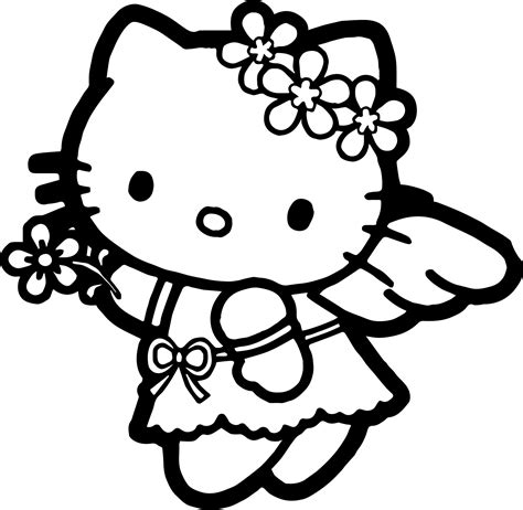 Birthday greeting card hello kitty coloring pages the little hello. Hello Kitty Angel Coloring Pages at GetColorings.com ...