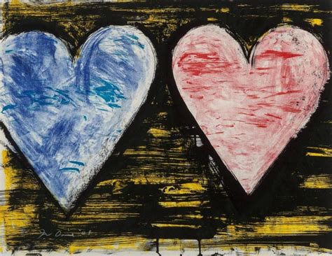 Jim Dine Abstract Print Two Hearts At Sunset 2005 Jim Dine Art Jim