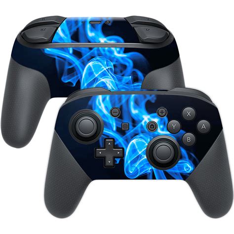 Skin Decal Wrap for Nintendo Switch Pro Controller Blue Flames ...
