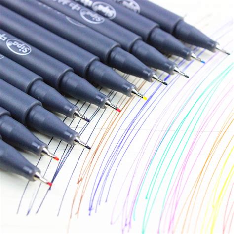 10 Colored Fineliner Needle Tip Drawing Pens 038mm Fine Point Ink
