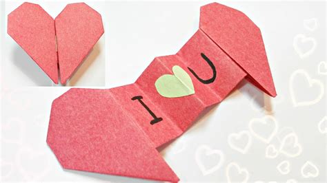 Diy 3d Origami Valentine Heart Envelope Love Secret Message For
