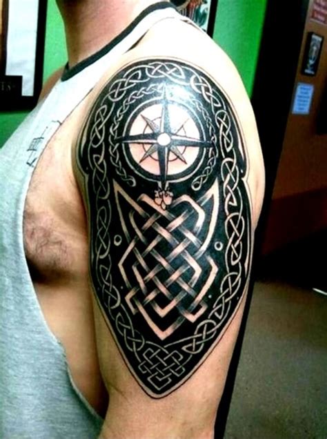 Celtic Circle Tribal Shoulder Tattoo For Men Tattoo Ideas