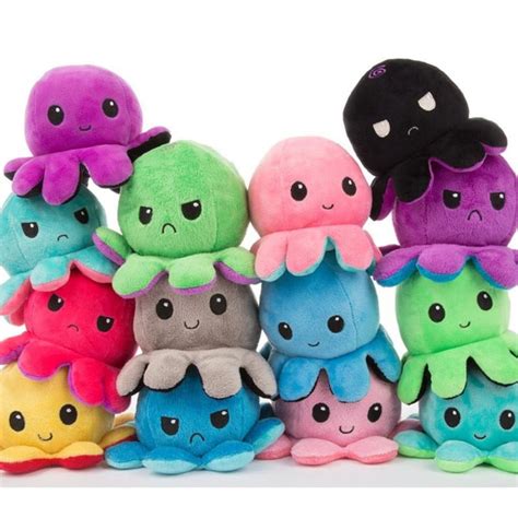 Cute Emotion Flip Octopus Toy Stuffed Plush Angry Flip Happy Etsy
