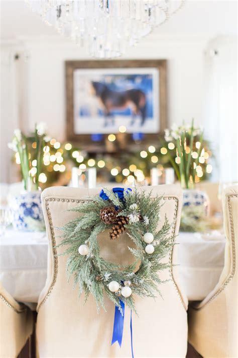 Dining Room Christmas Decorations White And Blue Christmas