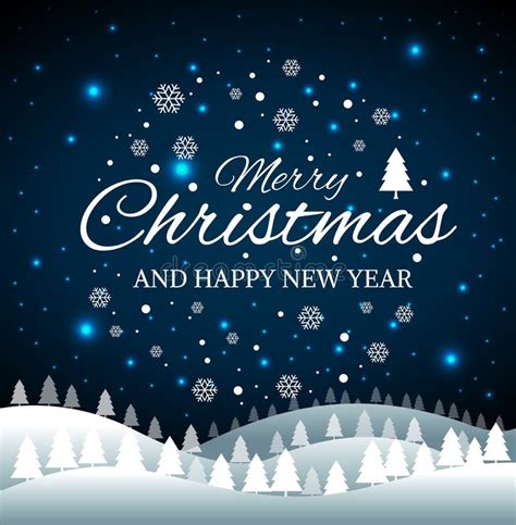 Christmas And New Years Background With Christmas Tree Landscape Stock