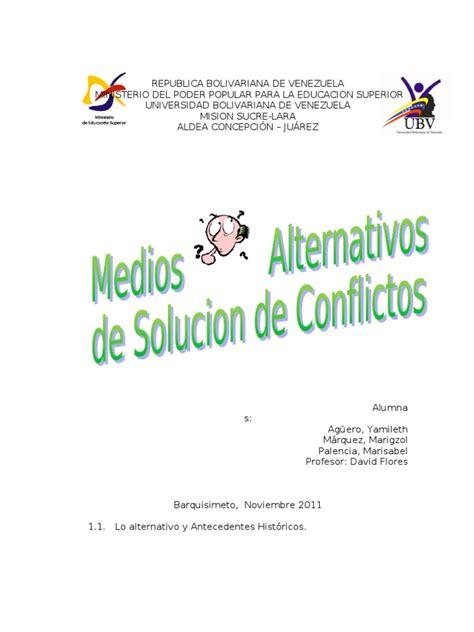 Medios Alternativos De Solucion De Conflictos 1 Conflicto Proceso