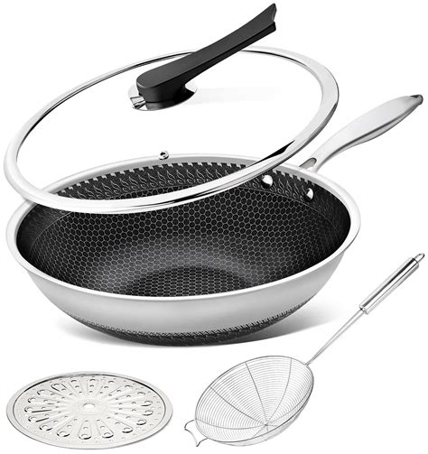 Buy Michelangelo Wok Pan With Lid 12 Inch Stainless Steel Wok With