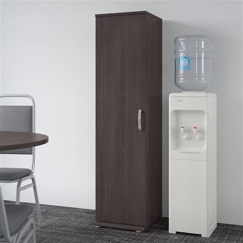 Universal Tall Narrow Storage Cabinet In Storm Gray Engineered Wood