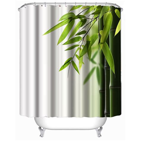 New Bamboo Bathroom Curtains Modern Shower Curtains White 3d Print