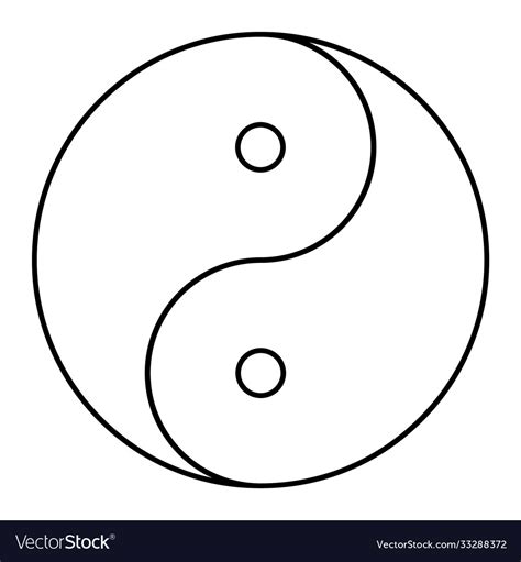 Yin Yang Symbol Harmony And Balance Line Icon Vector Image