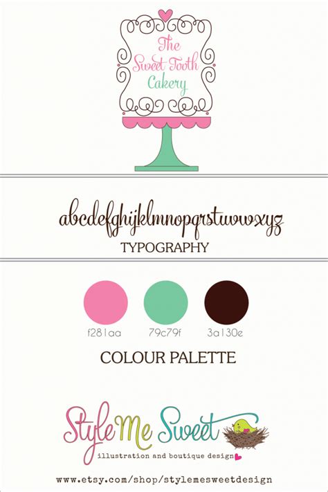 Whats your bunny name s and for; OOAK Premade Logo Design For The Sweet Tooth Cakery | Bakery names, Shop name ideas, Logo design