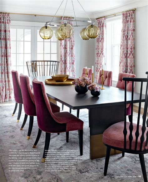 Luxe Glam Spaces To Start The Weekend Right Pink Dining Rooms