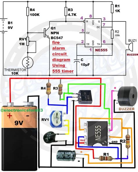 Fire Alarm Circuit Diagram Using Ic 555