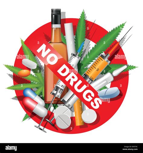 No Drugs Smoking And Alcohol Sign Vector Illustration Stock Vector