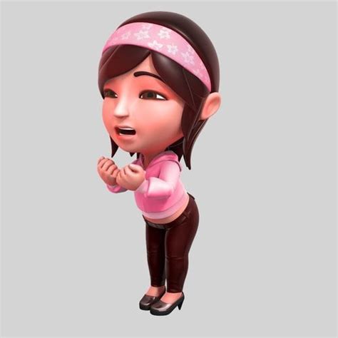 Cartoon Girl Rigged Maya 3d Model Animated Rigged Cgtrader