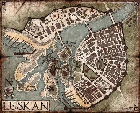 Luskan Map Fantasy Map Fantasy City Map Dnd World Map