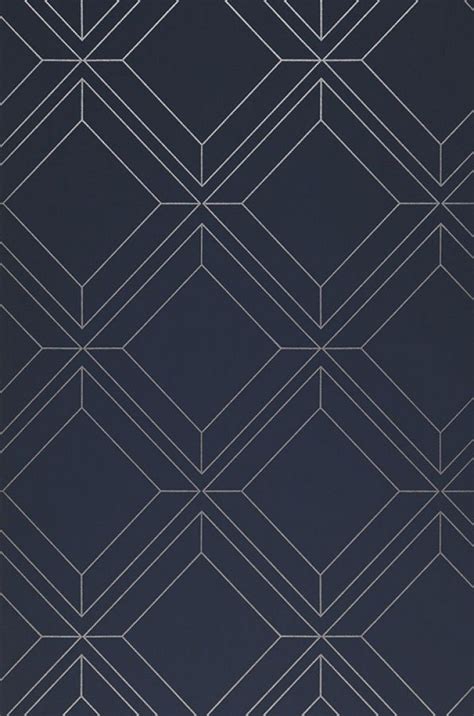Wallpaper Malekid Dark Blue Pattern Wallpaper Blue Geometric