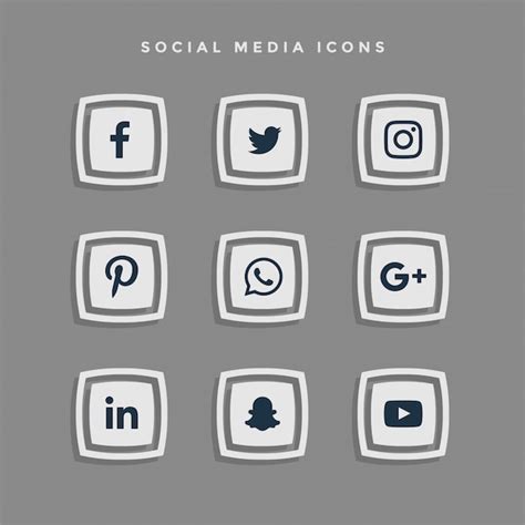 Free Vector Gray Social Media Icons Set