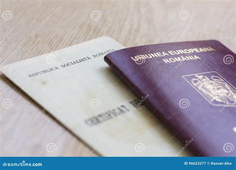 Romanian Passport And Birth Certificate Stock Image Image Of