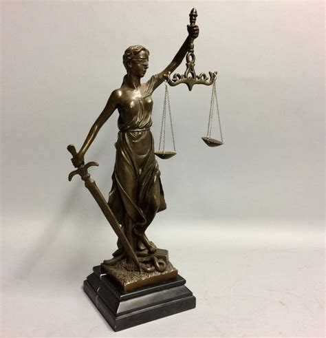 Bronze Statue Of Lady Justice Complete With Blindfold Catawiki