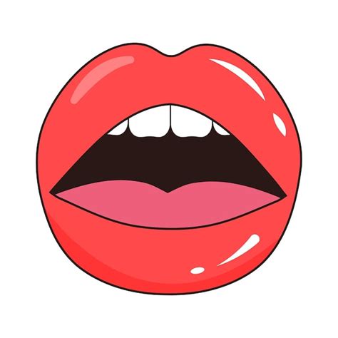 Premium Vector Sexy Lips With Tongue And Teeth In Pop Art Style Women