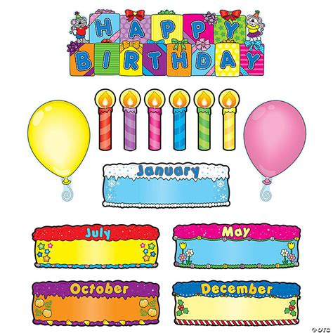 Carson Dellosa Education Birthday Cakes Mini Bulletin Board Set