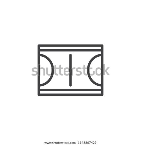 Basketball Court Top View Outline Icon Stock Vector Royalty Free