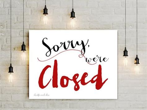 Printable Closed Sign Sorry Were Closed Instant Etsy Signs Door
