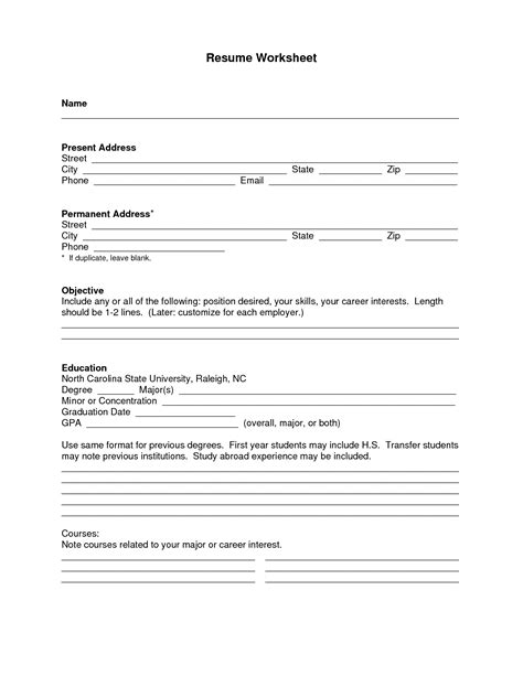 Free Blank Resume Forms Printable Free Printable A To Z