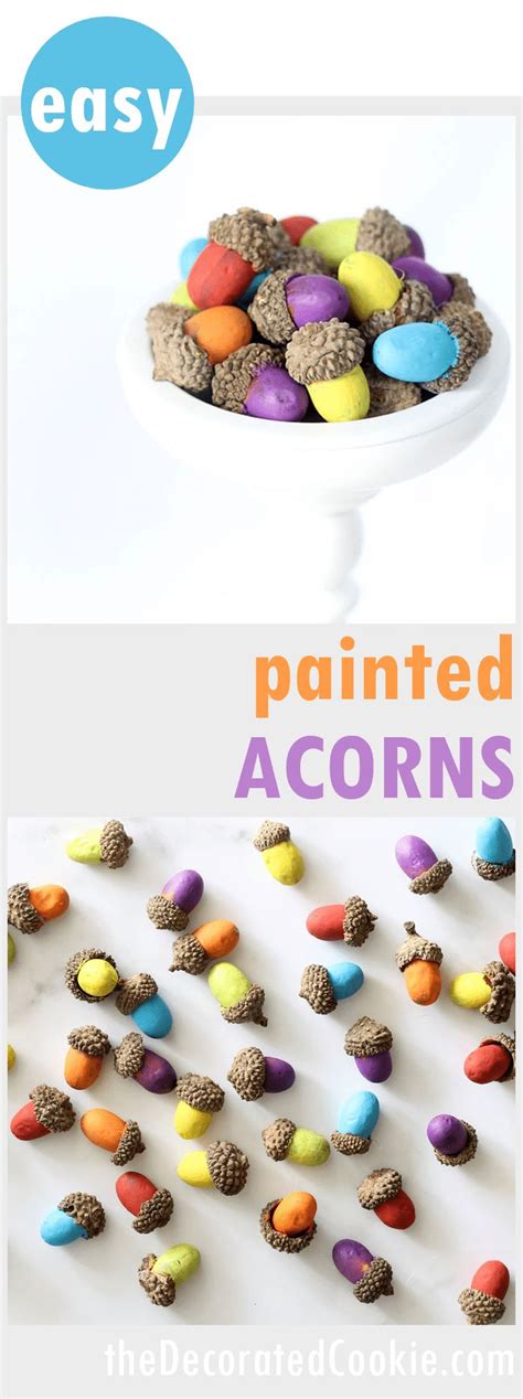 Easy Colorful Painted Acorns Rainbow Acorns Home Decor Craft Or