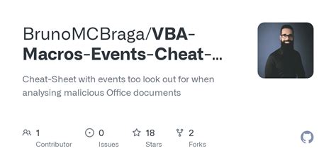 Github Brunomcbraga Vba Macros Events Cheat Sheet Cheat Sheet With