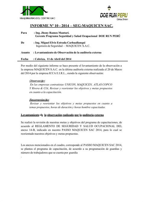 Pdf Informe N 10 Levantamiento De Observaciones Auditoria Externa