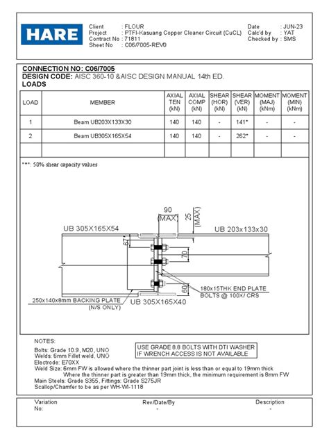 Connection No C067005 Design Code Aisc 360 10 Andaisc Design Manual