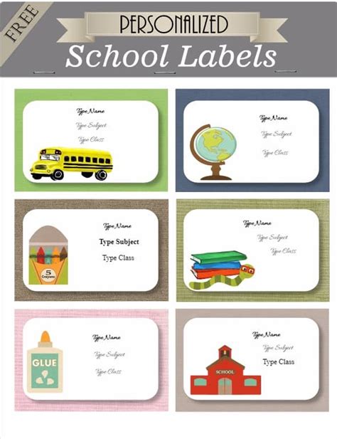 Free Kids School Labels Customize Online And Print At Home
