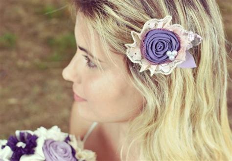 Purple Hair Flower Hair Pin Bridal Hairpiece Purple Hair Bridal Hair