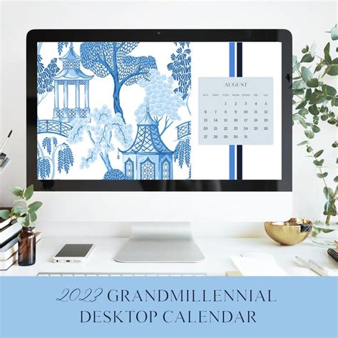 Desktop Calendar Wallpaper 2023 Etsy Uk