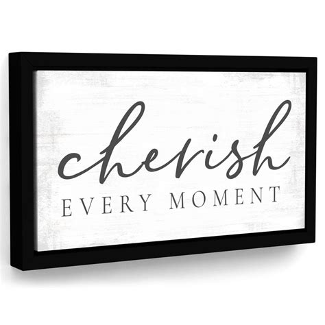 Cherish Every Moment Quote Wall Art Pretty Perfect Studio