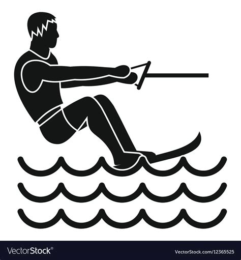 Water Skiing Man Icon Simple Style Royalty Free Vector Image