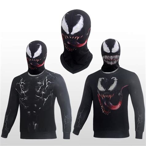 Venom Spiderman Mask With 3d Eyes Cosplay Black Spiderman Edward Brock