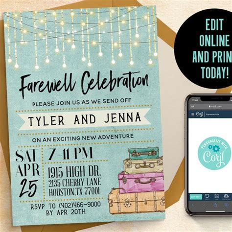 Going Away Party Invitation Farewell Party Invite Moving Etsy