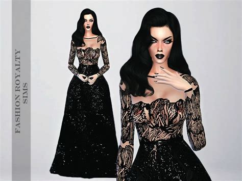 Fashionroyaltysims Elie Saab Spring Summer 2015 Black Dress Sims