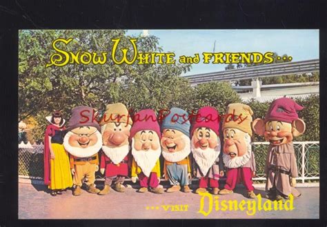 Vintage Disneyland Postcard Snow White And The Seven Dwarfs Disney