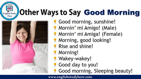 Other Ways To Say Good Morning English Study Here
