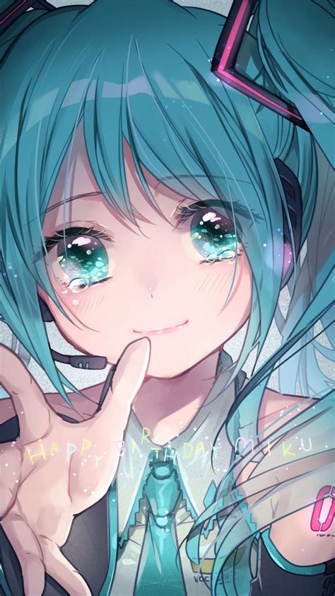 Download 1080x1920 Hatsune Miku Teary Eyes Twintails