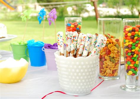 Rainbow Cake And Rainbow Candy Buffet For The Guests Made The Party