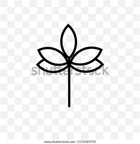 Sprig Five Leaves Vector Icon Isolated Stock Vector Royalty Free