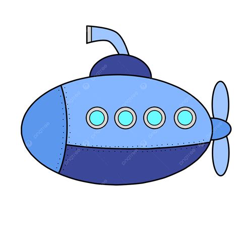 Cartoon Image Of A Blue Submarine Submarine Transportation Ship Png
