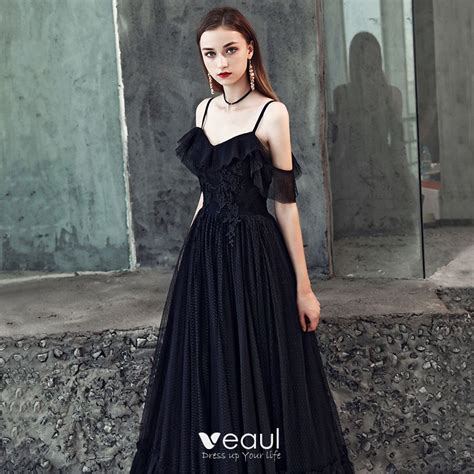 Affordable Black Prom Dresses 2019 A Line Princess
